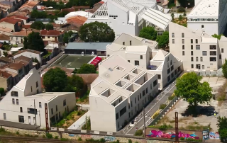 Prise en de vue en drone de l'îlot Parvis Orion