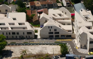 Prise en de vue en drone de l'îlot Parvis Orion