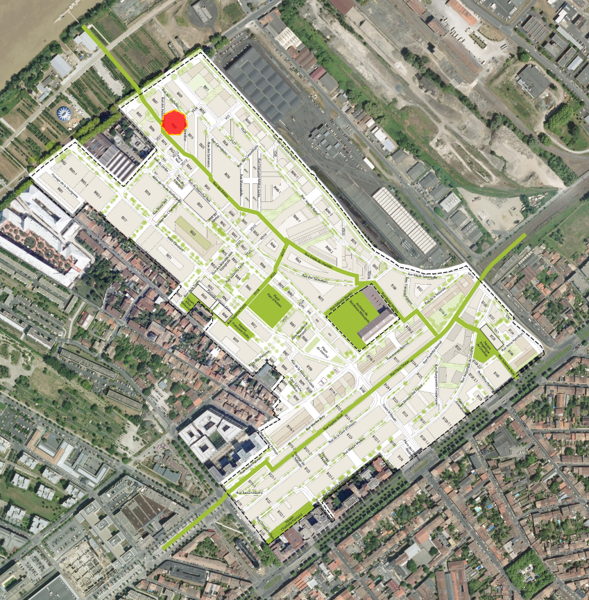 Plan de localisation de l'îlot B008