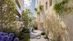 Bastide Niel _ Patio, 44 nouveaux logements en accession sociale à la propriété ©2pixels